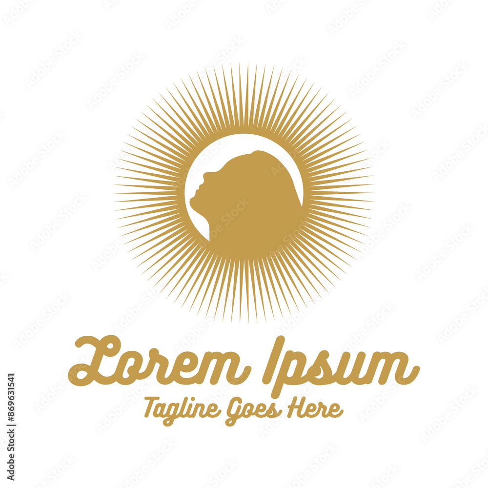 Fototapeta premium Beauty Pretty Sun Goddess for Makeup Cosmetic Spa Yoga Vector