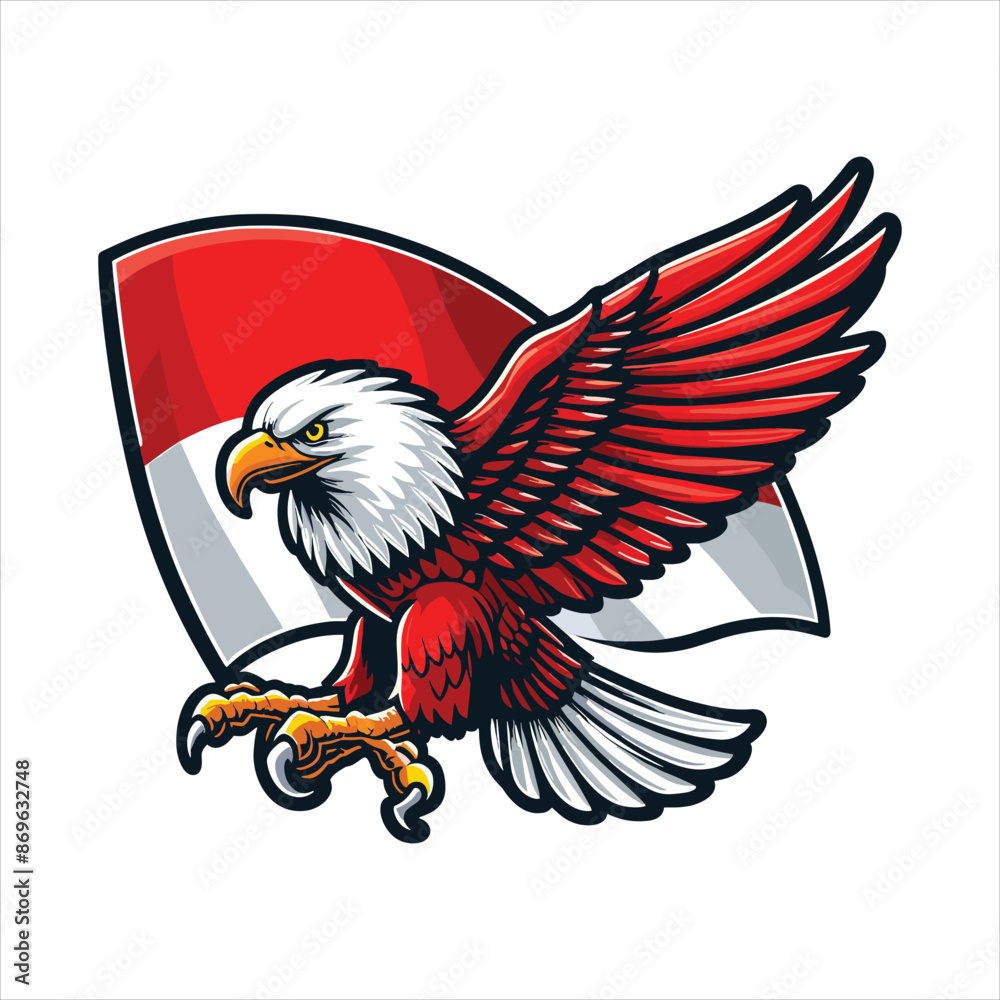 Obraz premium indonesia independence day doodle line drawing vector illustration