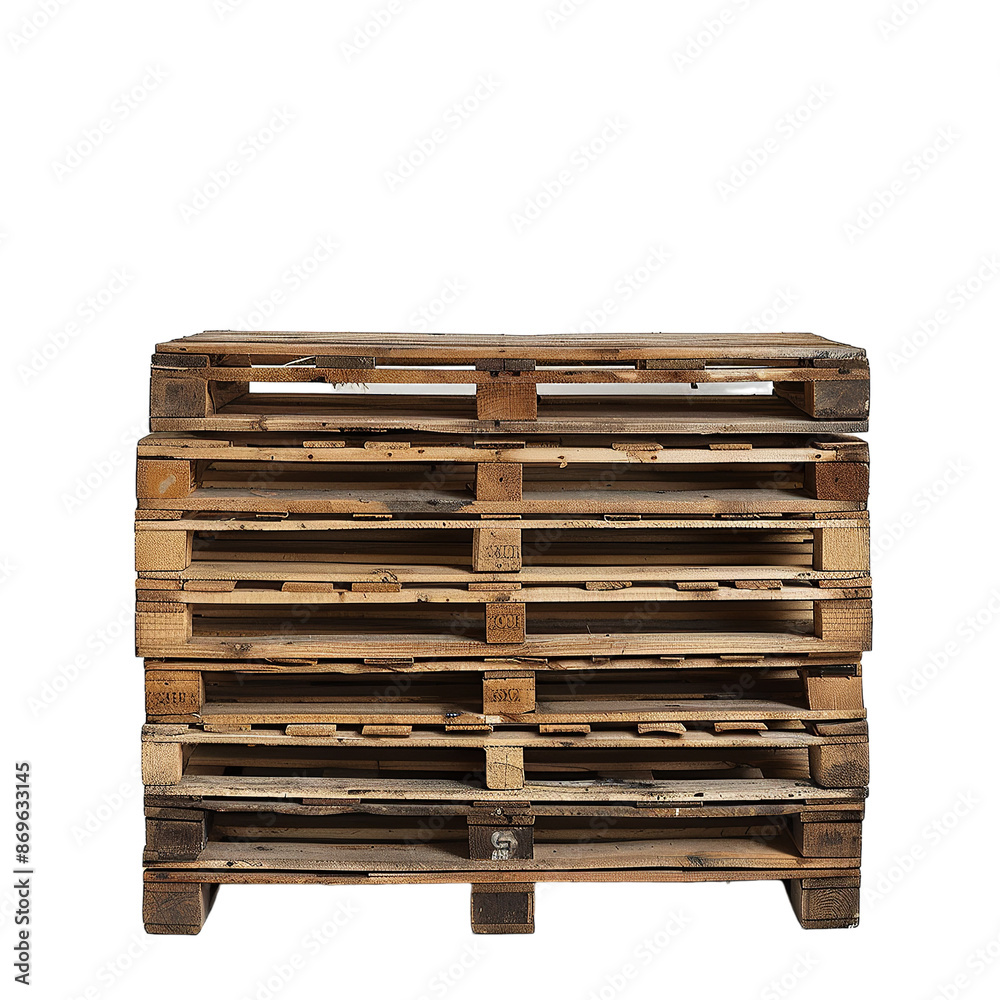 Stack of wooden pallets on white background. Stack of wooden pallets on white background.