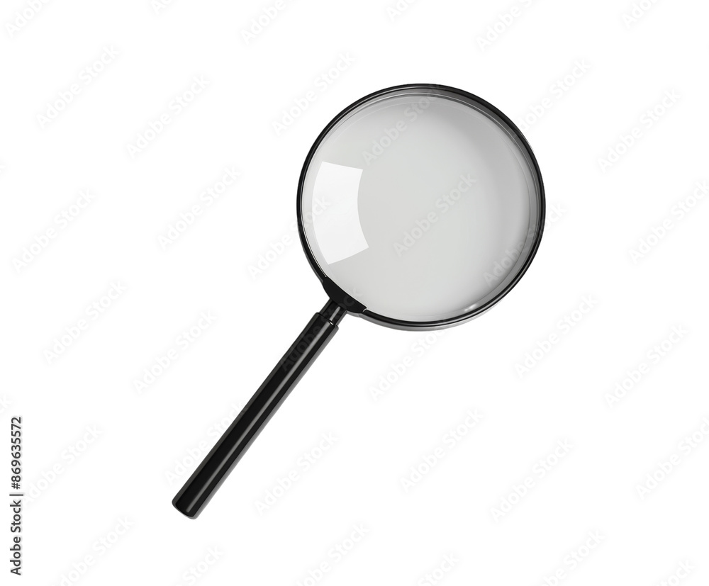 Black magnifying glass isolated on white background. Black magnifying glass isolated on white background.