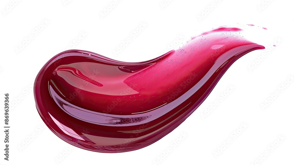 Glossy and shiny liquid lipstick drop, perfectly isolated on white