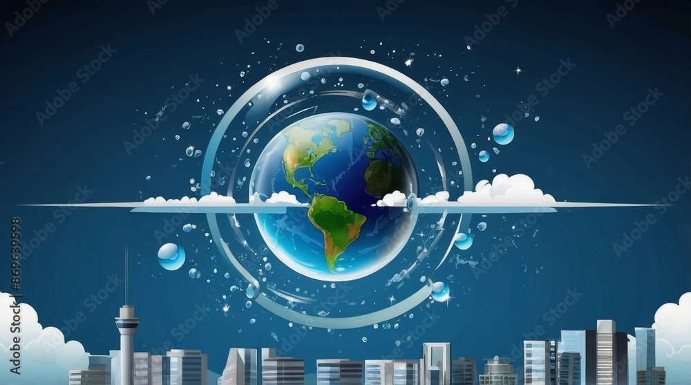 Fototapeta premium Vector world ozone day vector illustration for poster
