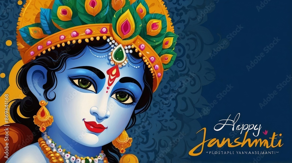 Flat krishna janmashtami illustration Flat krishna janmashtami illustration