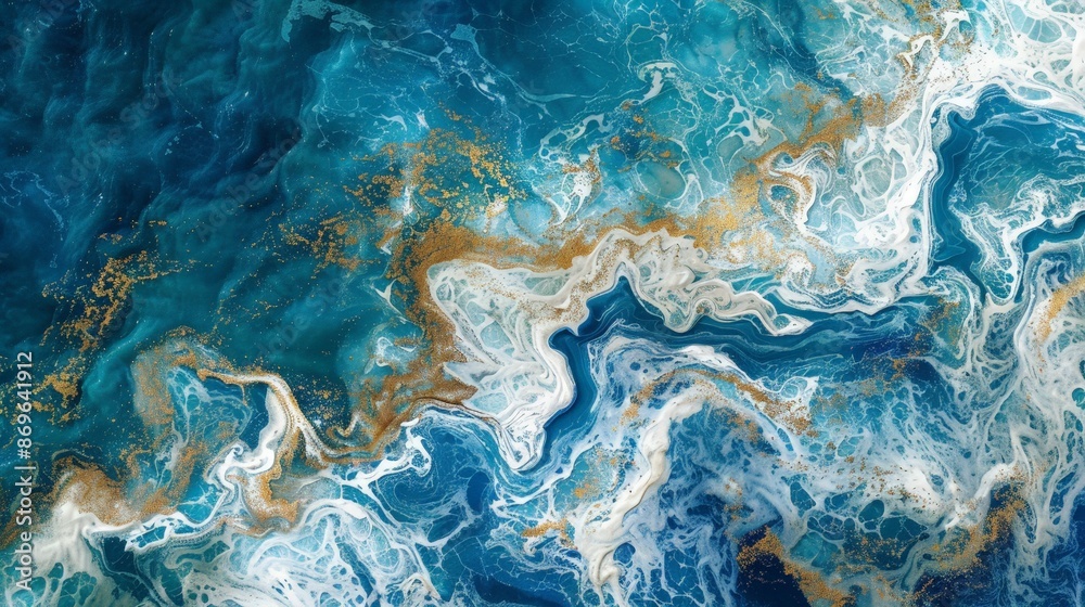 Swirling Blue Ocean Textures from Above Swirling Blue Ocean Textures from Above