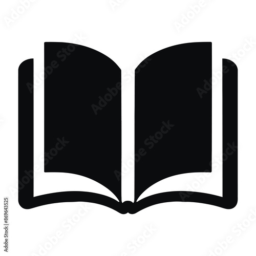 Open book icon silhouette vector