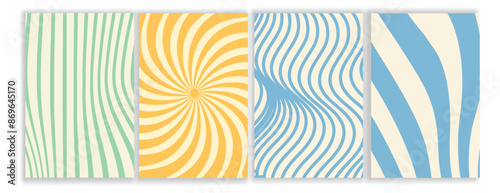 Groovy hippie 70s backgrounds Waves swirl, twirl pattern