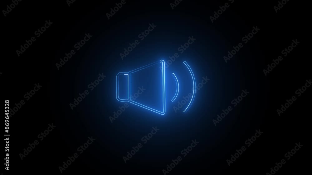 neon light sound icon, audio, spekar neon light sound icon, audio, spekar