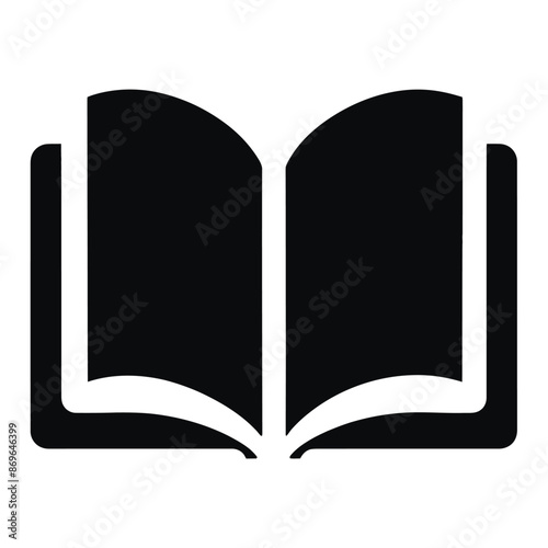 Open book icon silhouette vector