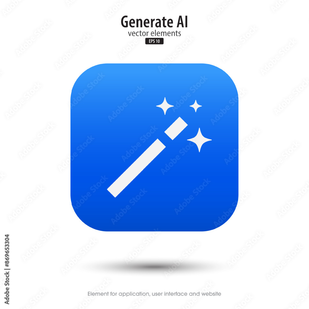 Generate AI. 3d button minimal modern. AI enters by command prompt to generate ideas. 3d blue icon design style for Apps, Websites, Interfaces, and mobile apps. UI UX design, Vector illustration. Generate AI. 3d button minimal modern. AI enters by command prompt to generate ideas. 3d blue icon design style for Apps, Websites, Interfaces, and mobile apps. UI UX design, Vector illustration.