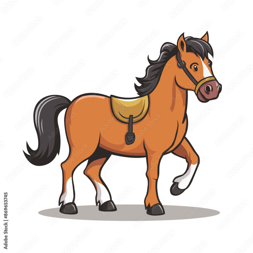 Cartoonish Editable Horse Illustration Fun and Playful Animal Art Cartoonish Editable Horse Illustration Fun and Playful Animal Art