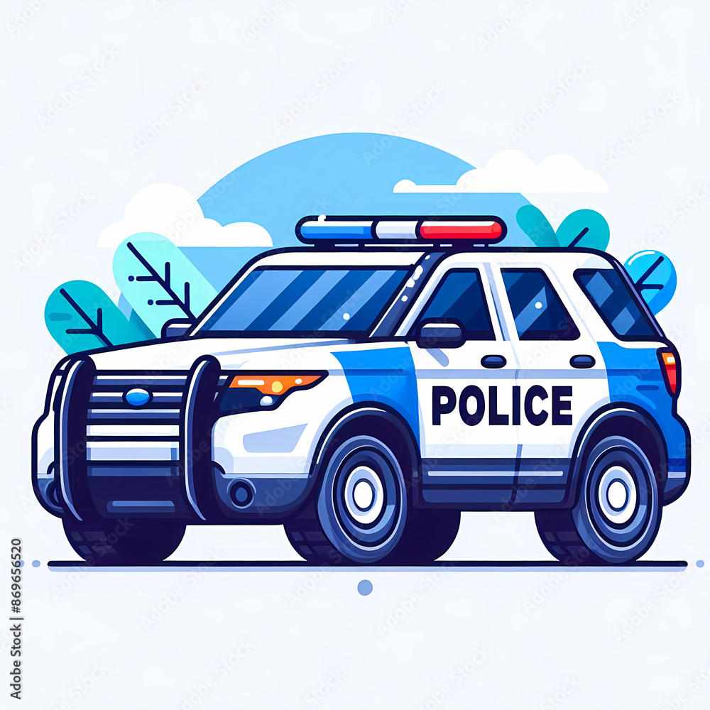 Black police car modern vector illustration isolated on a white background Black police car modern vector illustration isolated on a white background