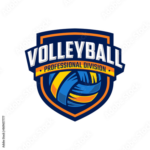Volleyball Logo Icon Design, Sports Badge Template. Vector illustration