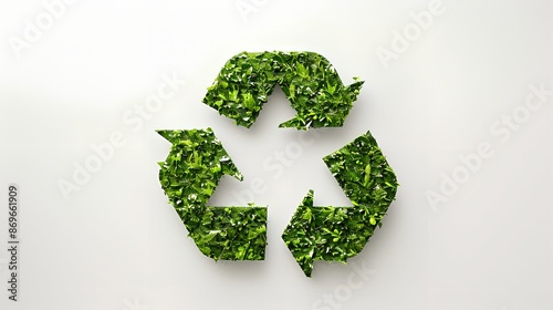 green recycling eco symbol white background