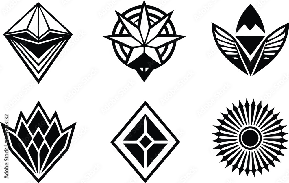 set off Modern minimal businness logo design on white background set off Modern minimal businness logo design on white background