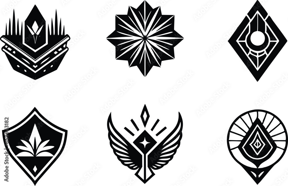 set off Modern minimal businness logo design on white background set off Modern minimal businness logo design on white background