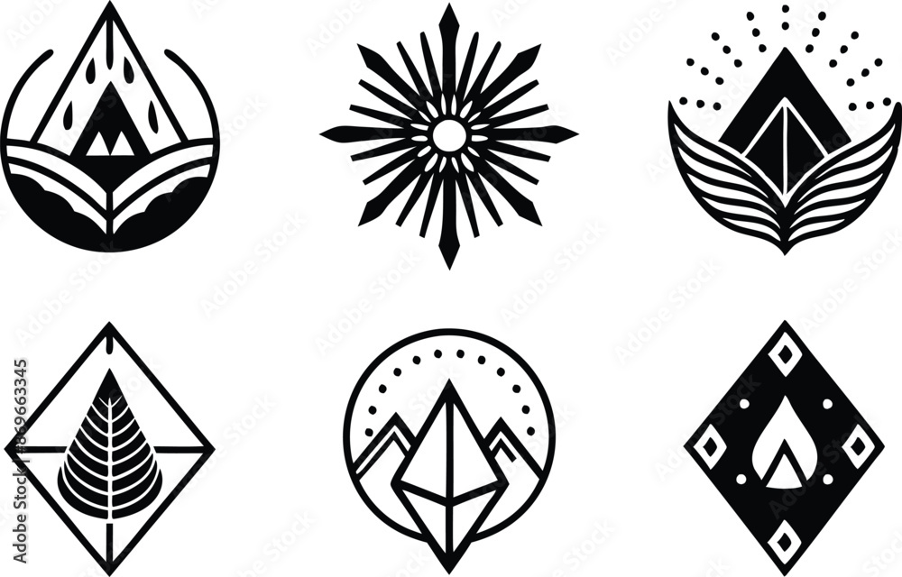 set off Modern minimal businness logo design on white background set off Modern minimal businness logo design on white background