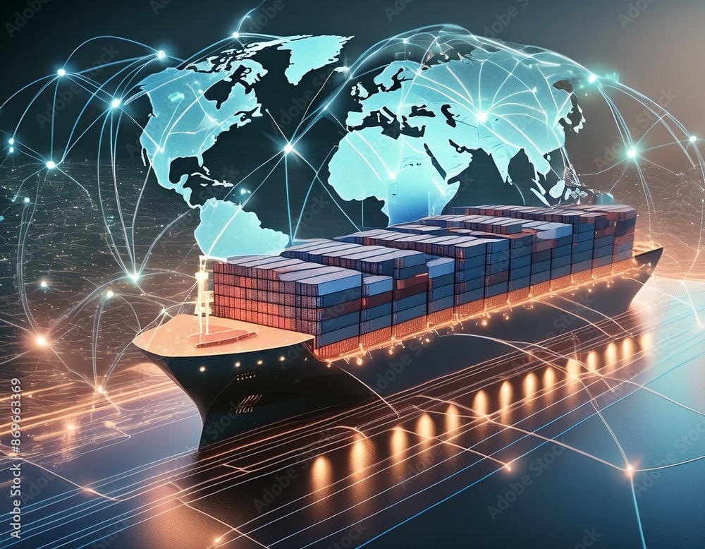 Futuristic cargo container ships utilize technology for global ...