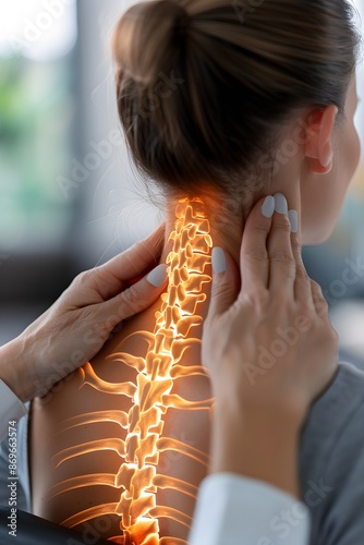 Digital Composite of Highlighted Spine of a Woman