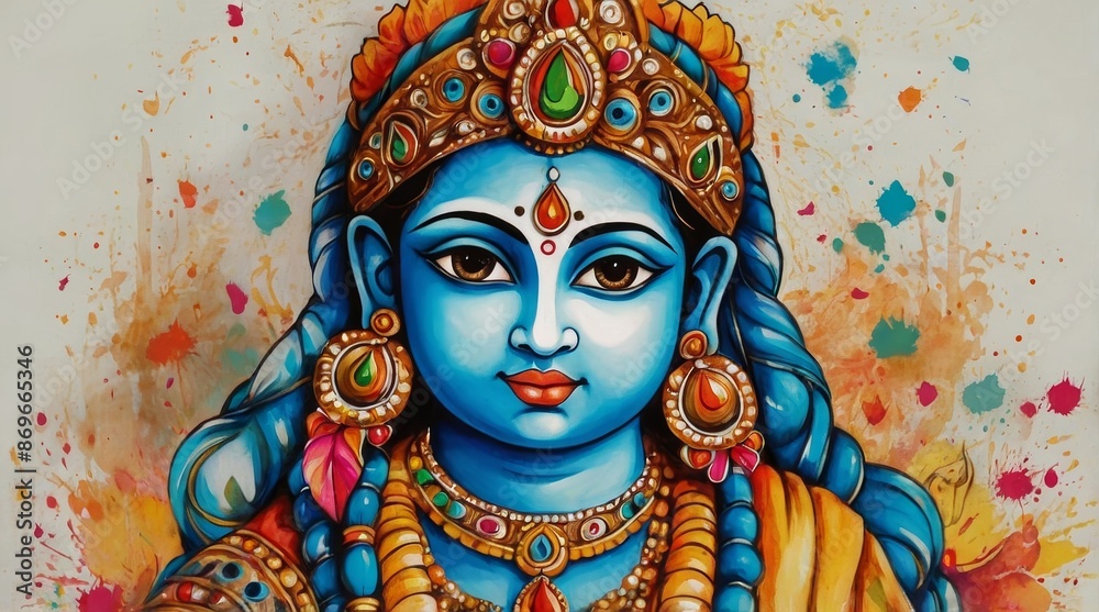 Hand drawn janmashtami background