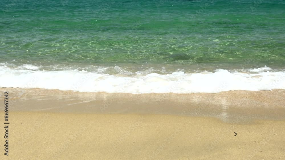 waves crashing on the sand of a beautiful beach, real time waves crashing on the sand of a beautiful beach, real time