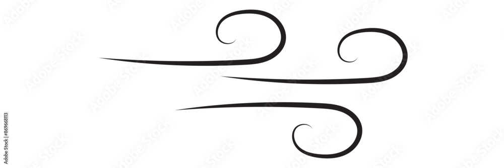 Set wind blow line icon. Blowing wind outline icons. Windy weather symbol, logo - vector Set wind blow line icon. Blowing wind outline icons. Windy weather symbol, logo - vector