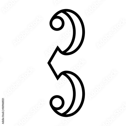 alto clef icon linear logo mark in black and white