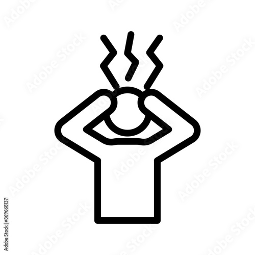 Anxiety icon linear logo mark in black and white