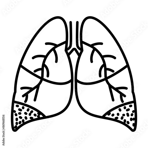 Asthma icon linear logo mark in black and white