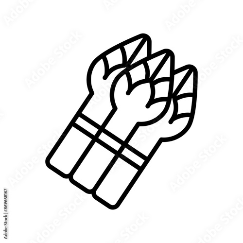 asparagus icon linear logo mark in black and white