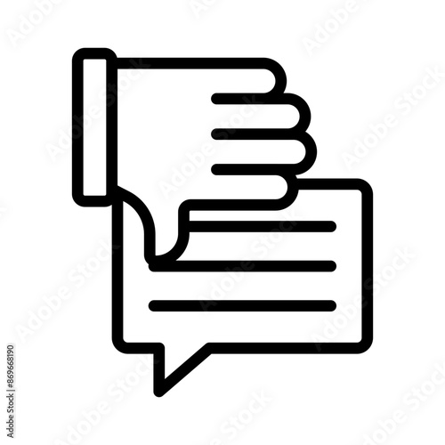 bad feedback icon linear logo mark in black and white