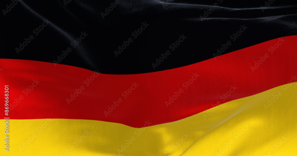 Germany national flag waving in the wind on a clear day Germany national flag waving in the wind on a clear day