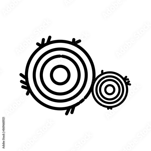 Hay bale icon linear logo mark in black and white