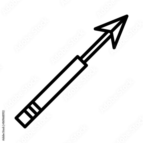 harpoon icon linear logo mark in black and white