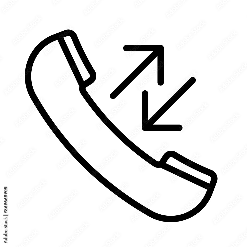 incoming outgoing calls icon linear logo mark in black and white incoming outgoing calls icon linear logo mark in black and white