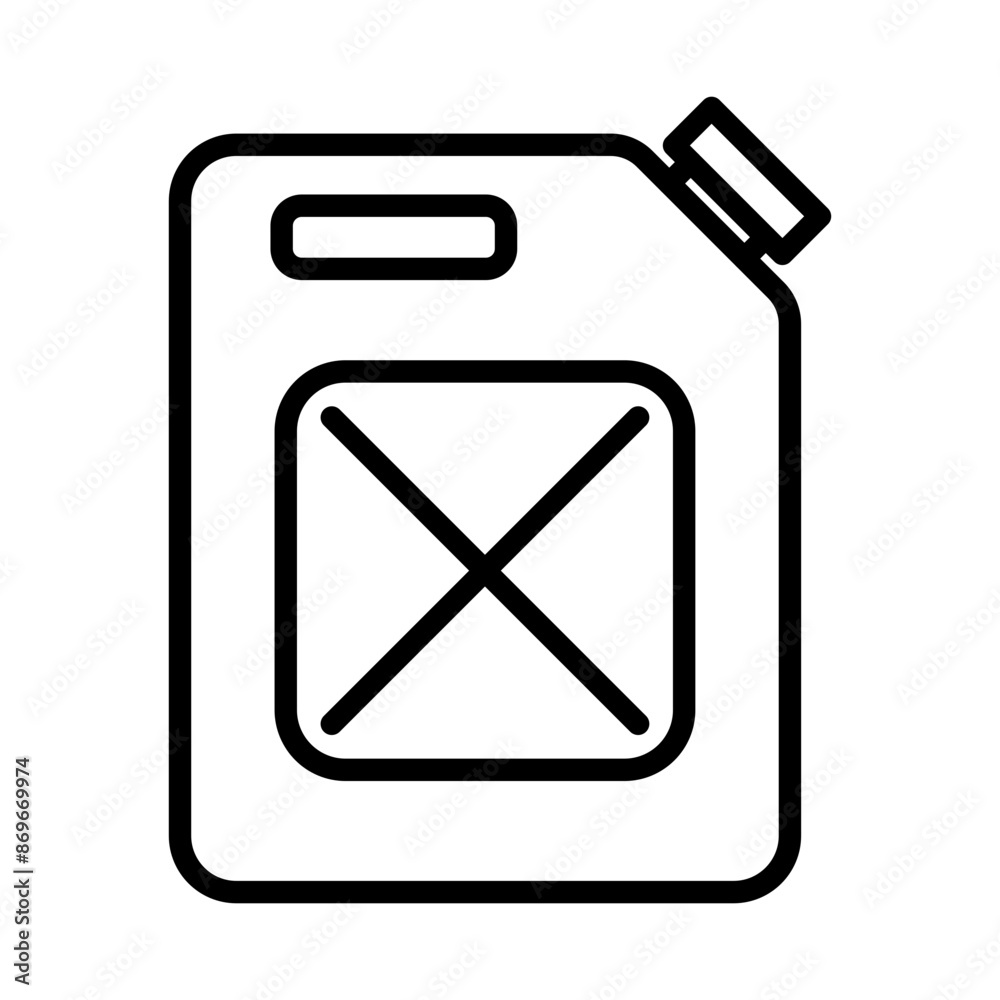 Jerrycan oil icon linear logo mark in black and white Jerrycan oil icon linear logo mark in black and white
