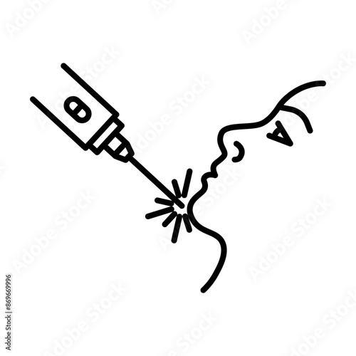 laser dermatology icon linear logo mark in black and white
