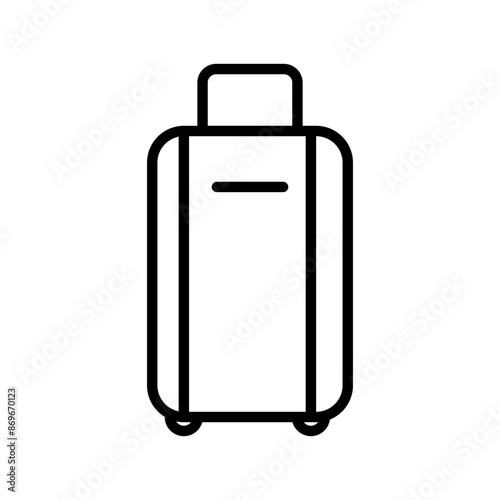 Luggage icon linear logo mark in black and white