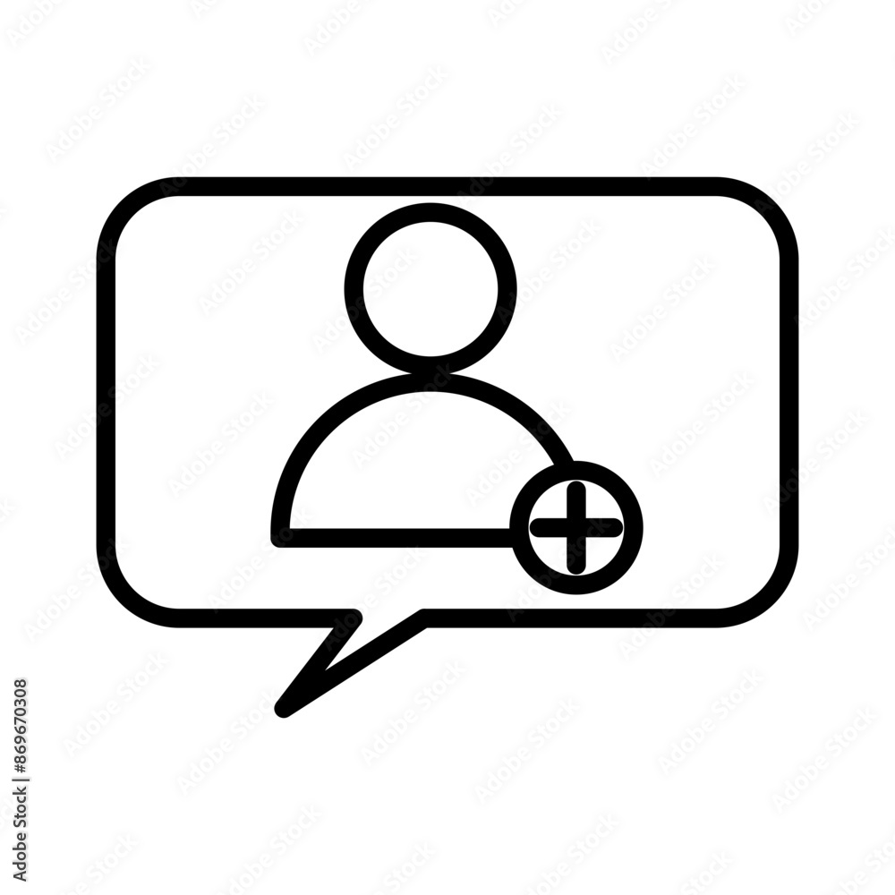Person conversation icon linear logo mark in black and white Person conversation icon linear logo mark in black and white
