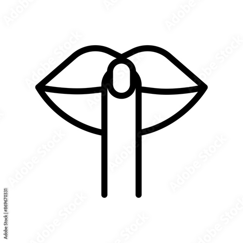 Please do quite pssst icon linear logo mark in black and white
