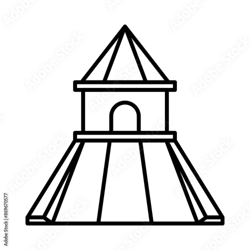 Rubber kid slide icon linear logo mark in black and white