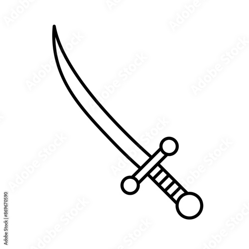 sabre icon linear logo mark in black and white