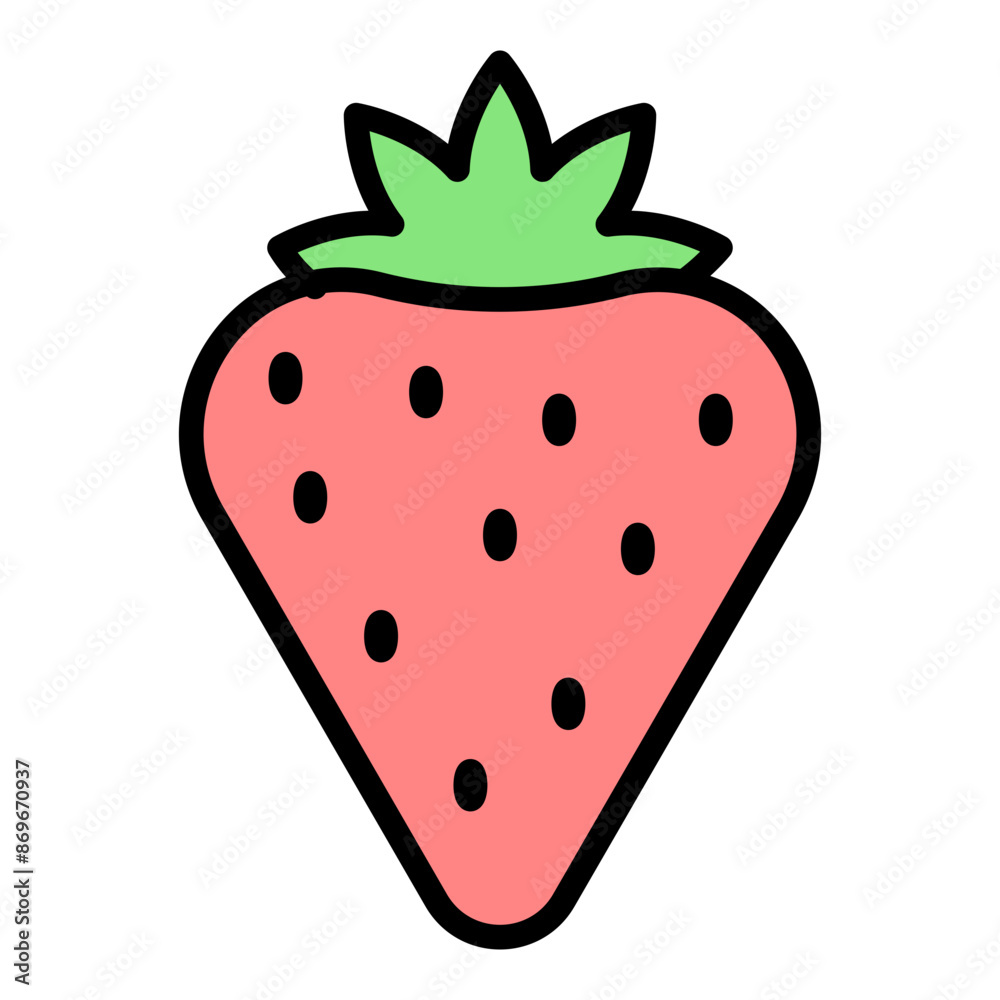 Obraz premium strawberry icon linear logo mark in black and white