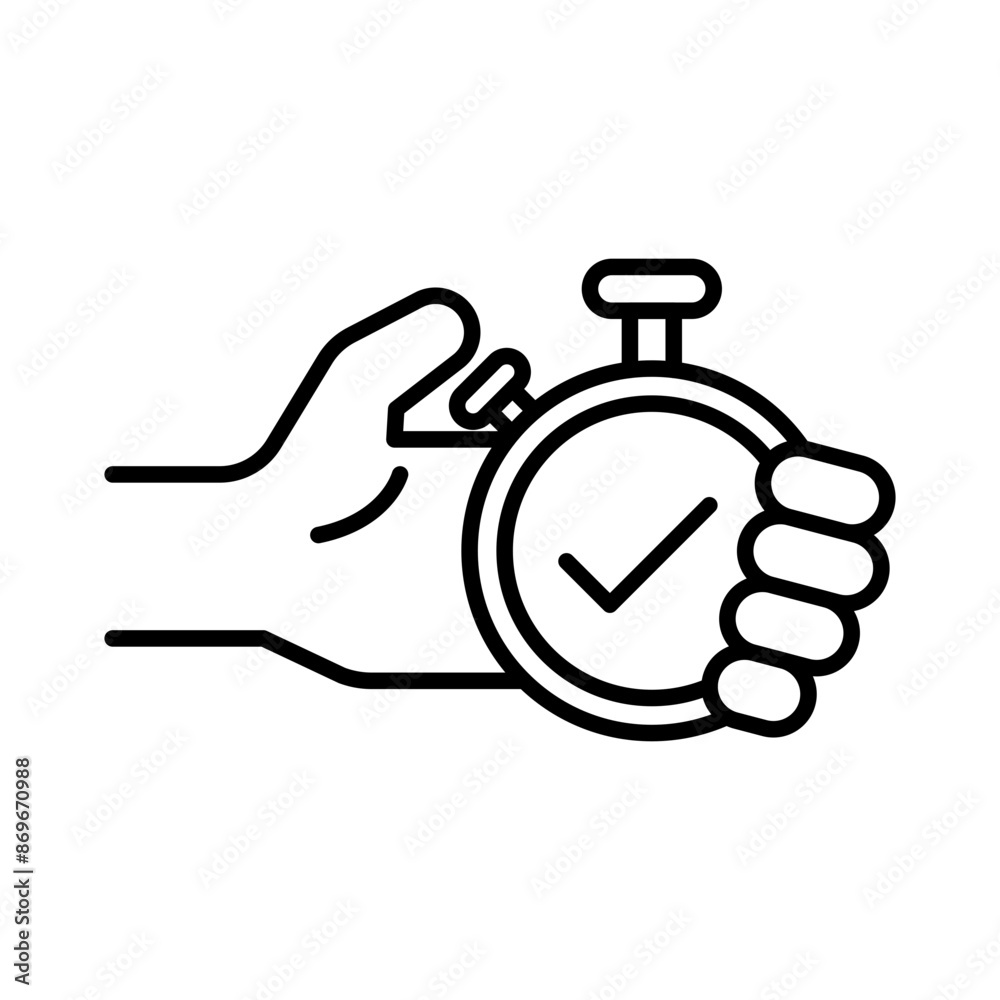 testing time icon linear logo mark in black and white testing time icon linear logo mark in black and white