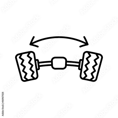 wheel alignment icon linear logo mark in black and white