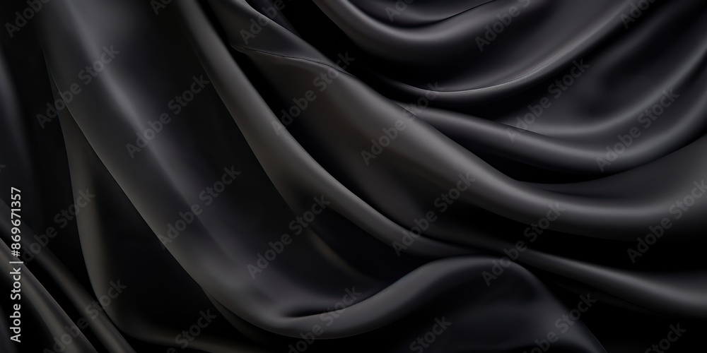 Black silk texture surface decorative background scene Black silk texture surface decorative background scene