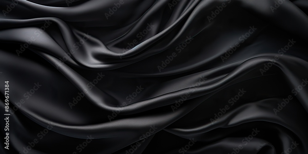 Black silk texture surface decorative background scene Black silk texture surface decorative background scene
