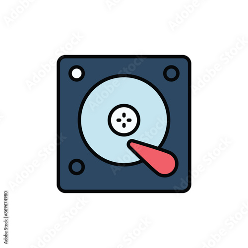 Harddrive  icon design with white background stock illustration