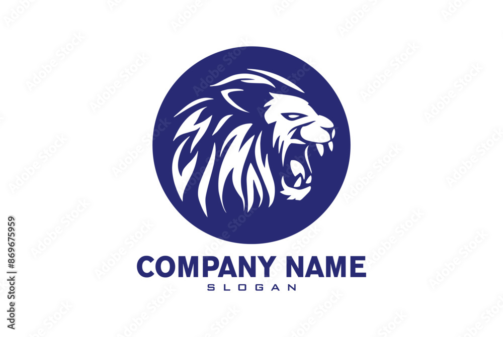 lion head logo with circle template vector icon lion head logo with circle template vector icon