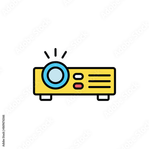 Projector icon design with white background stock illustration