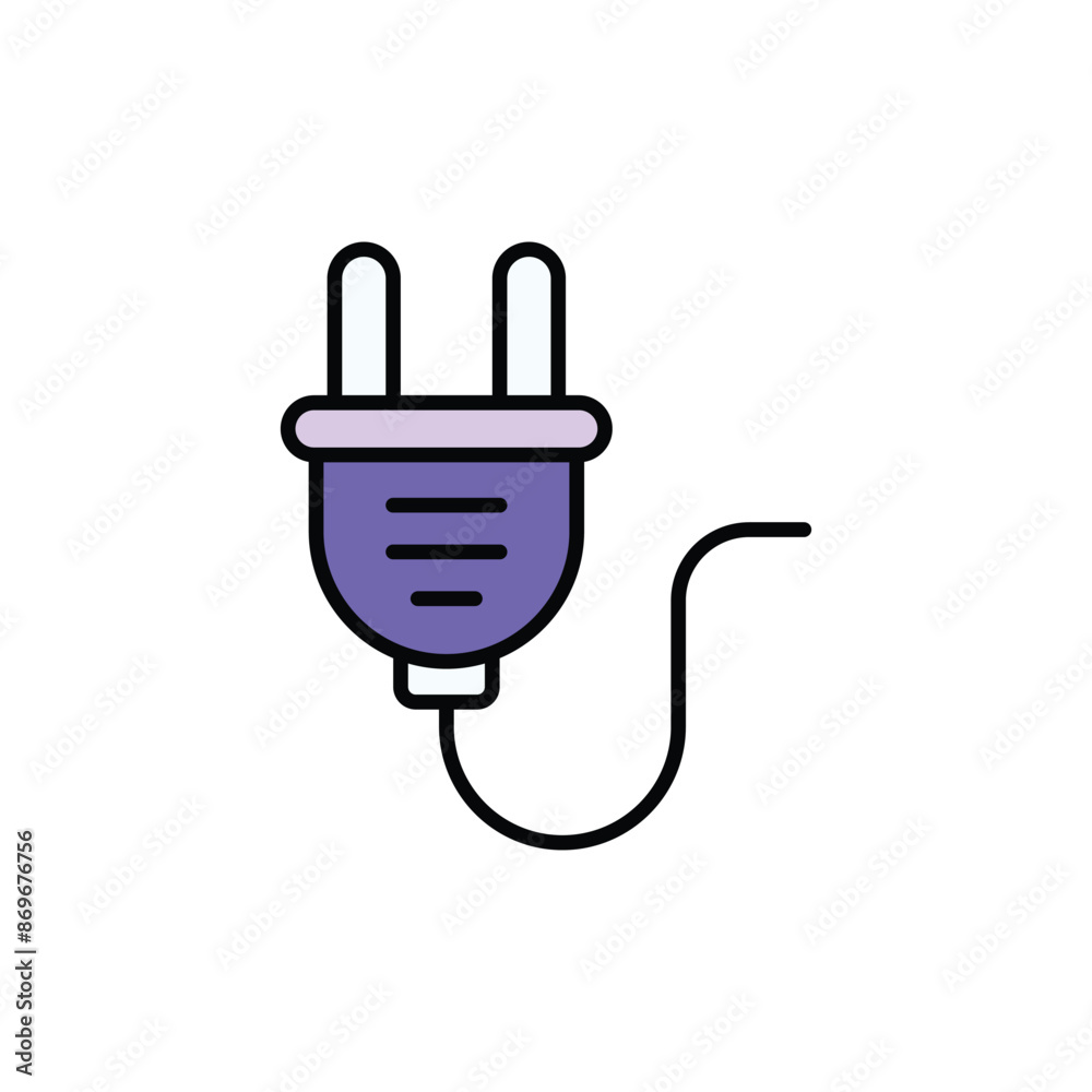 Power Plug icon design with white background stock illustration Power Plug icon design with white background stock illustration